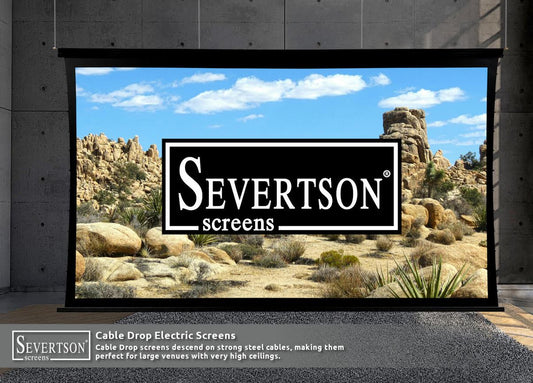 Severtson Screens Promotes Cable Drop Series of Motorized Projection Screens During InfoComm 2026