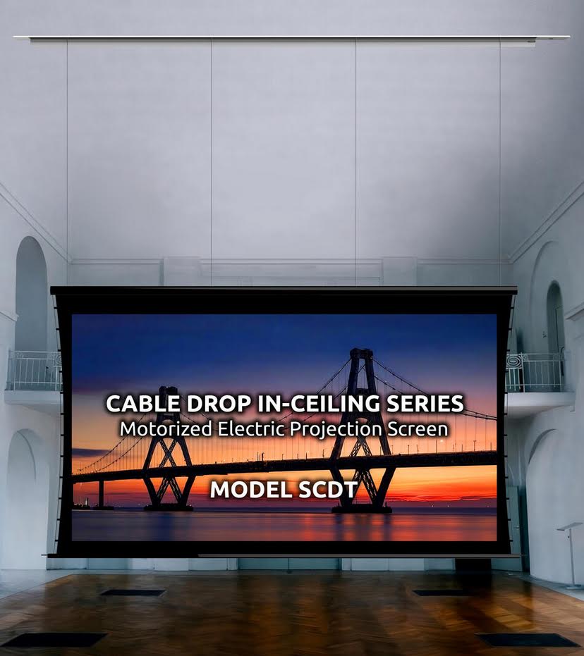 Severtson Screens Launches New In-Ceiling  Cable Drop Series of Motorized Projection Screens