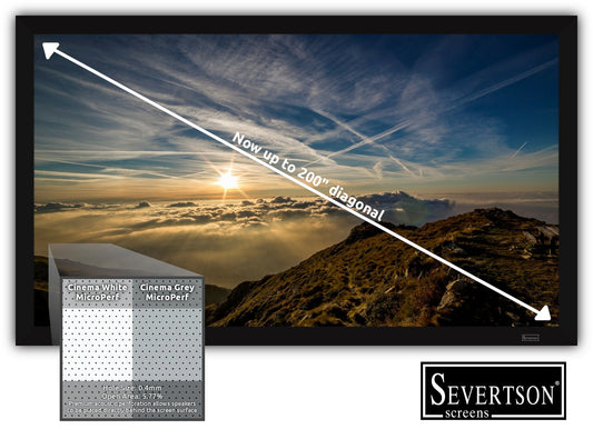 Severtson Screens Announces New Wider Cinema White & Cinema Grey Microperf Projection Screen Materials