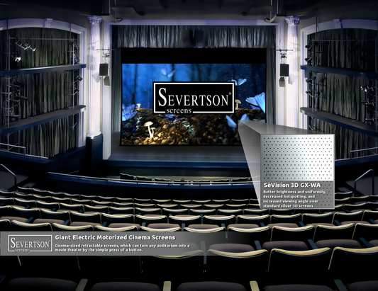 Severtson Features Giant Electric Motorized Cinema Screens & New Screen Coating Technologies at ShowEast 2018