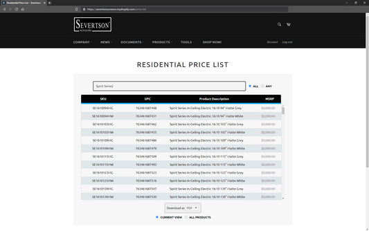 Severtson Screens Updates Online Price List Tool with Additional Features