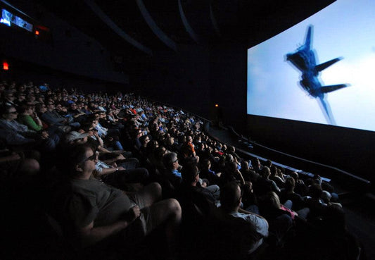 The Air Force Museum Theatre Flies in 3D with Severtson Screens on 60ft x 80ft SēVision 3D GX Projection Screen